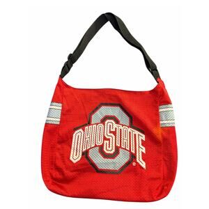 Little Earth MVF Varsity Jersey Bag OSU Ohio State Purse Red Gray Lined Pockets